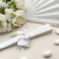 Ventaglio Sposa in Pizzo Bianco Personalizzato con Nomi, Fiocco e Cartoncino