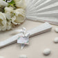Ventaglio Sposa in Pizzo Bianco Personalizzato con Nomi, Fiocco e Cartoncino